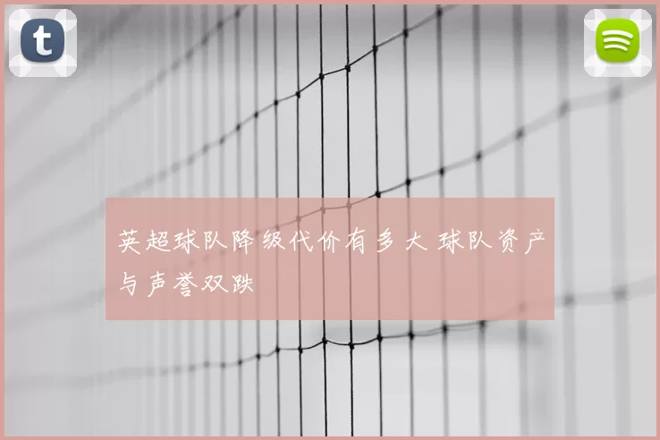 英超球队降级代价有多大 球队资产与声誉双跌