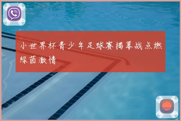 小世界杯青少年足球赛揭幕战点燃绿茵激情